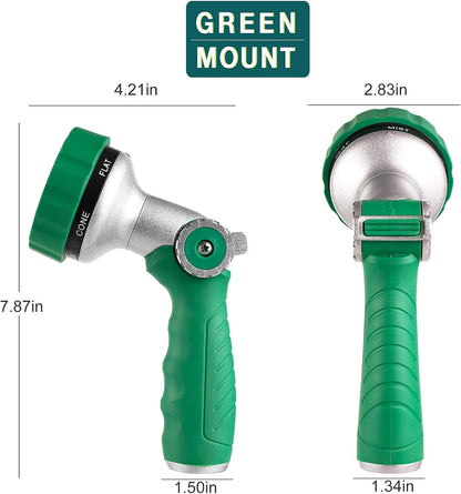 GREEN MOUNT Garden Hose Nozzle, Water Hose Spray Nozzle with Thumb Control On Off Valve for Easy Water Flow Control, Black-grey