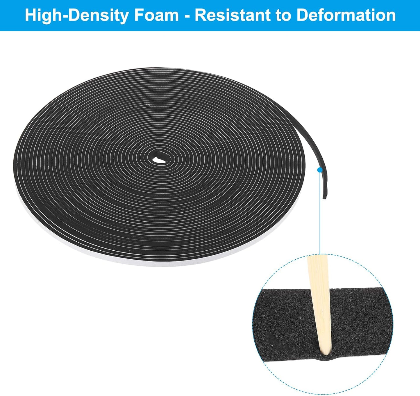 PATIKIL Weather Stripping Door Seal Strip, 3/8 Inch x 1/4 Inch x 32 Ft Self Adhesive Soundproof High Density Foam Tape Insulation for Door Window Air Conditioning, White - Colors A