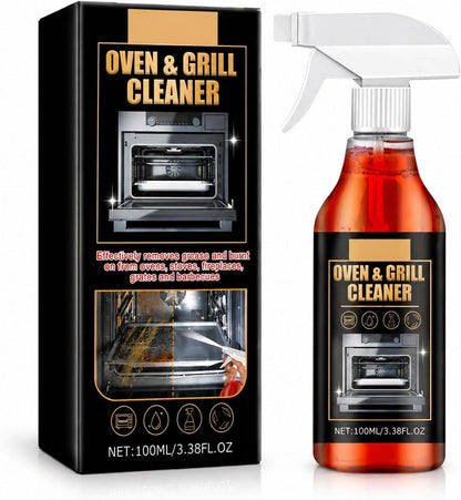 Oven & Grill Cleaner Spray, Heavy Duty Degreaser for Stove, BBQ & Kitchen Surfaces, Fast Acting Grease Remover, Non-Streak Formula for Oven, Grill Grates, Stovetop & Countertops (1pcs)