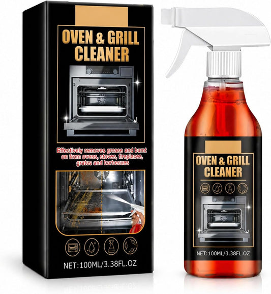 Oven & Grill Cleaner Spray, Heavy Duty Degreaser for Stove, BBQ & Kitchen Surfaces, Fast Acting Grease Remover, Non-Streak Formula for Oven, Grill Grates, Stovetop & Countertops (1pcs)