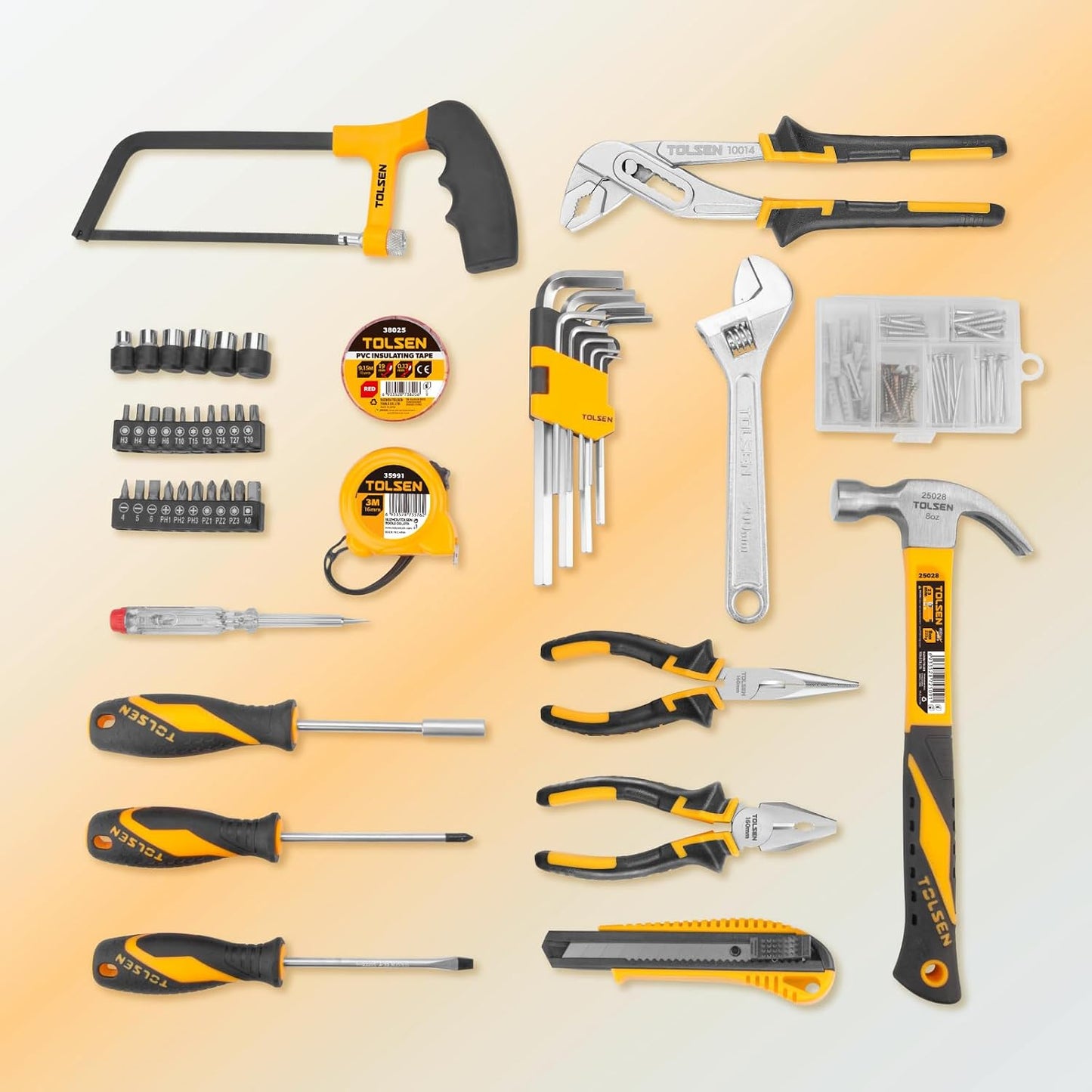 TOLSEN Auto Repair Tool Set Home Mechanic Tool Kit with Toolbox | Portable Complete General Basic Home Tool Kit and Reversible Ratchet Socket Set for Men Women