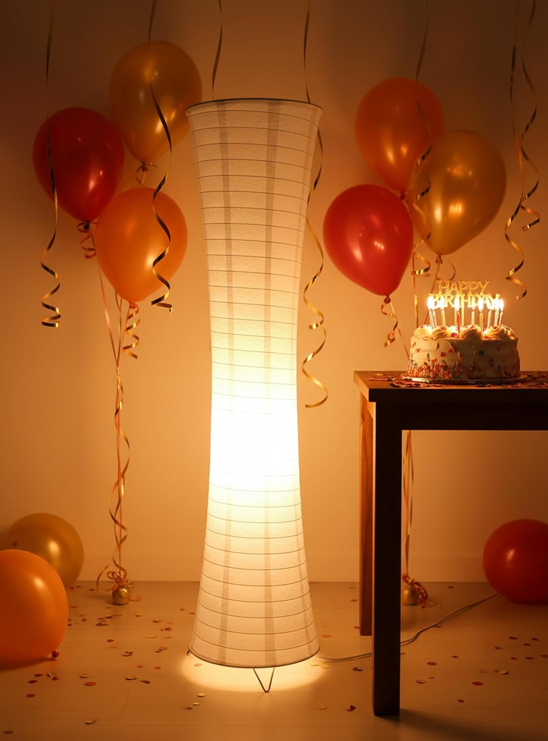 47.6-inch Japanese Paper Floor Lamp | Rice Paper Lantern for Living Room, Bedroom, Office, Dorm, Nightstand