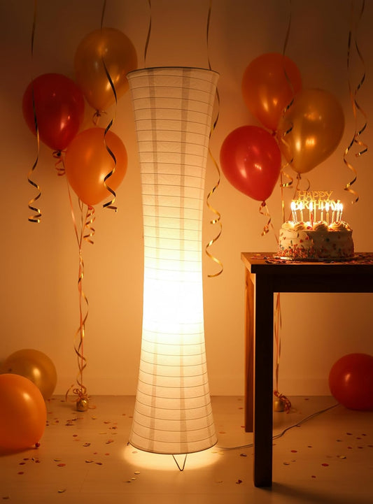 47.6-inch Japanese Paper Floor Lamp | Rice Paper Lantern for Living Room, Bedroom, Office, Dorm, Nightstand