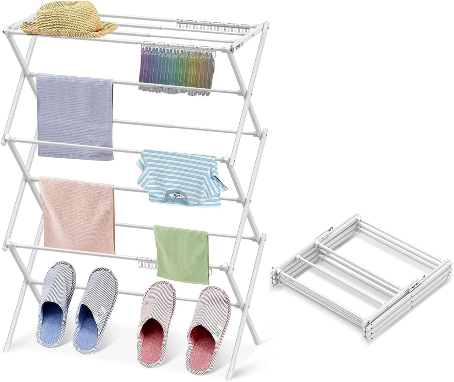 Clothes Drying Rack Household Indoor, Foldable Drying Rack Clothing for Laundry - 40" x 28.8" x 14.2", Space Saving Indoor, Black-1pack
