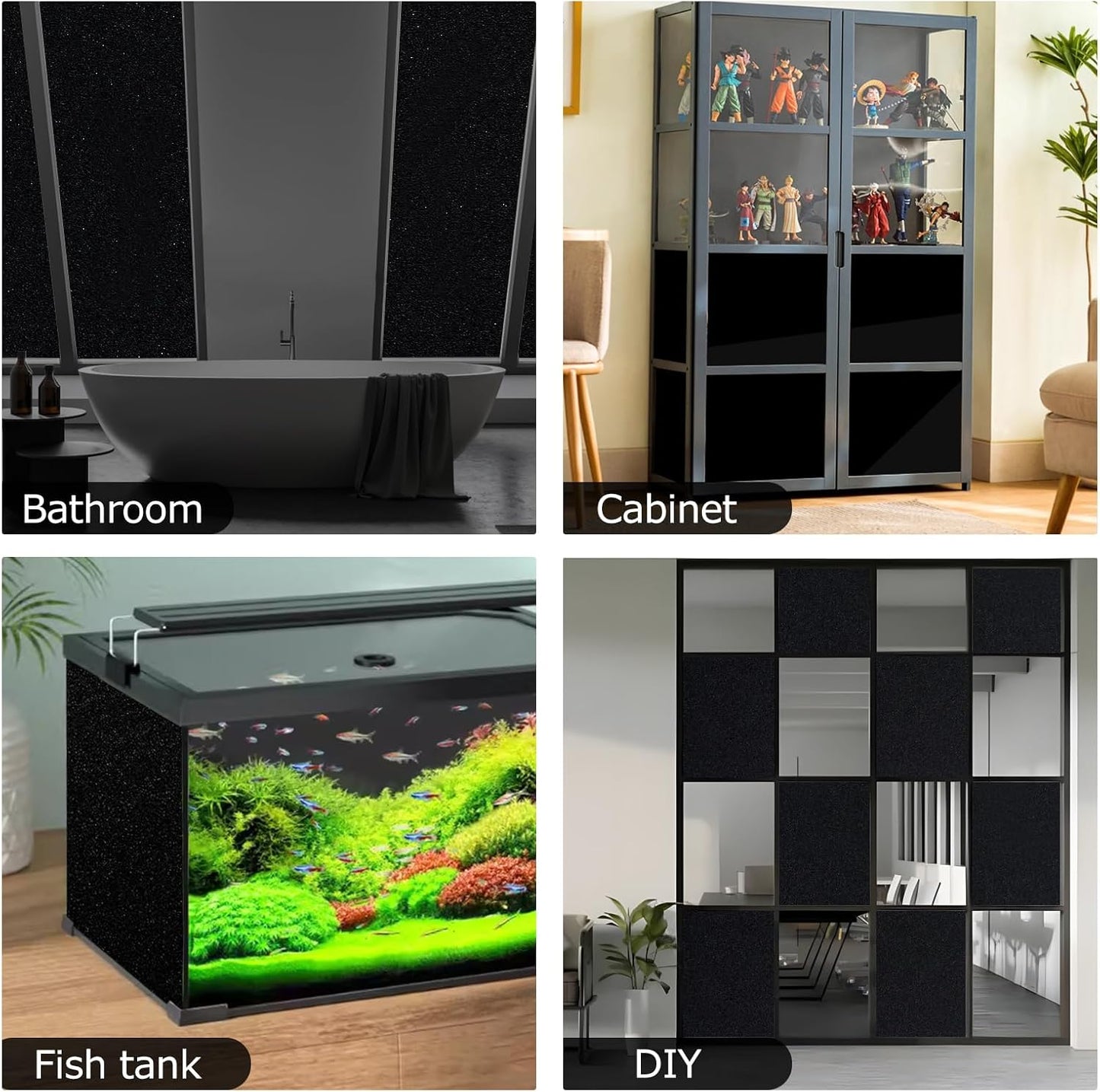 HIDBEA Frosted Window Privacy Film Heat Control UV Blocking, Static Cling Non-Adhesive Reusable Door coverings for Bathroom Home Office (Frosted 17.5 Inch x 6.5 Feet)