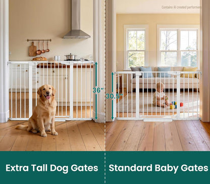 Cumbor 30-46" Baby Gate for Stairs, Mom's Choice Awards Winner-Auto Close Dog Gate for The House, Gifts for Mom, Easy Install Pressure Mounted Pet Gates for Doorways, Black