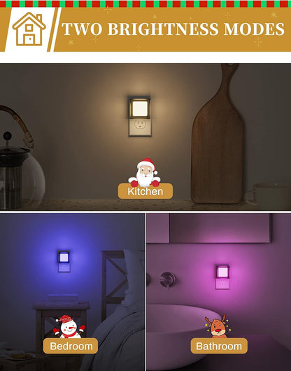 DORESshop LED Night Light, Night Lights Plug Into Wall [2 Pack] with Dusk-to-Dawn Sensor, Dimmable Nightlights, Adjustable Brightness for Bathroom, Hallway, Bedroom,Kids Room,Stairway,Soft White