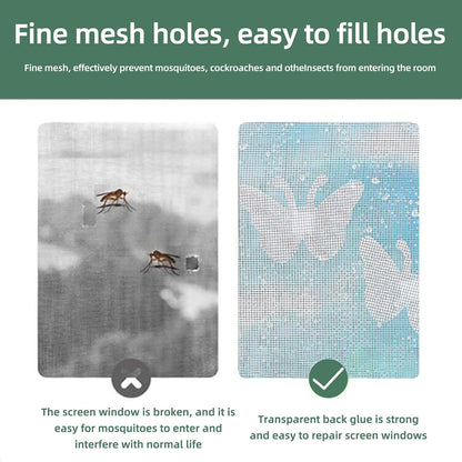 30 PCS Butterfly Window Screen Repair Patch Kit, Self-Adhesive Mesh Tape to Fix Holes and Tears on Window Screens and Screen Doors