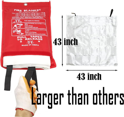 Blankets 8 Packs with Gloves. High Heat-Resistant fire Blankets for Home Security, Kitchen and Camping, Emergency fire Blankets for Home and Kitchen,