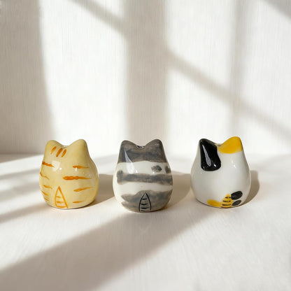MOUGIGI Cute Blue House Ceramic Bud Vase Set of 3 - Handmade Miniature Vase with Star Roof for Dried Flowers, Chic Japandi Style Decor for Entryway, Dining,Coffee Table - Ideal Small Gift for Home