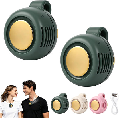 Portable Silent Mini Bladeless Electric Fan Clip On,Mini Bladeless Fans with Clip,3 Speeds Hands-Free Small Whirlwind Bladeless Fan Neck Fans,Rechargeable Tiny Fan Clips On Shirt (White-1pcs)