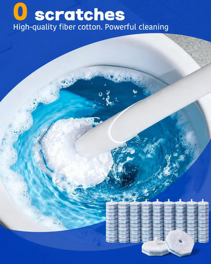 60 Pack Wand Refills Compatible with Clorox Toilet Brushes, Instant Foam Cleaning, Secure Lock No Slipping, Odor Neutralizing, Easy Snap-On Design