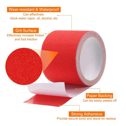 HARFINGTON Anti Slip Traction Tape 2" x 16.4ft Waterproof Non-Slip Grip Tape High Friction Weather Resistant Non Skid Stair Treads Tape for Indoor Outdoor Stair Steps, White