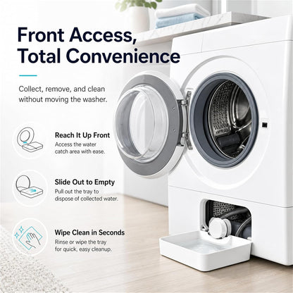Universal Front-Load Washing Machine Drain Pan, Leak-Proof Washing Machine Drain Tray - Universal Low Profile, Catches Drips & Overflows - Keeps Laundry Floors Dry (1pc)