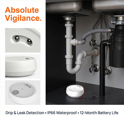 Water Leak Detector, Loud Siren Drip Alarm Sensor for Home, Basement, Bathroom, Under Sink, Laundry 1PC