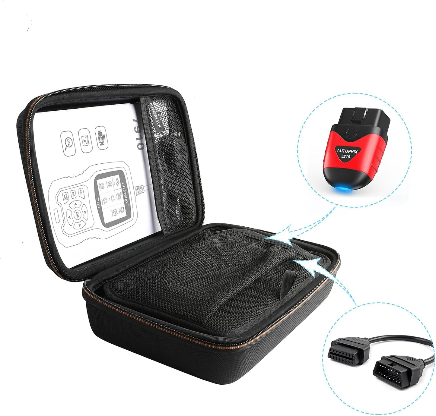 AUTOPHIX Storage Bag Protective Case for OBD2 Scanner - Storage Bag for Code Reader, Diagnostic Scan Tool & Battery Tester