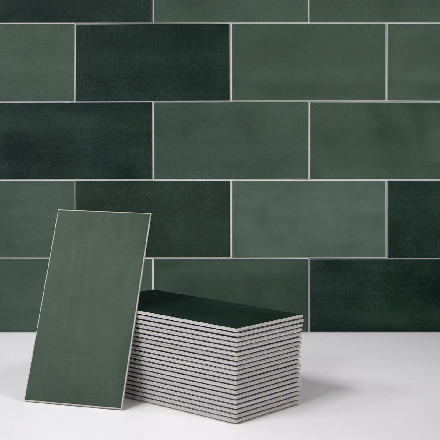 SUNWINGS 100-Sheet Subway Peel and Stick Backsplash Tile, 6" x 3" White Mixed Stone Composite Handmade Looks Self Adhesive Waterproof Wall Tile, Stick on Tiles for Kitchen Bathroom Shower Fireplace