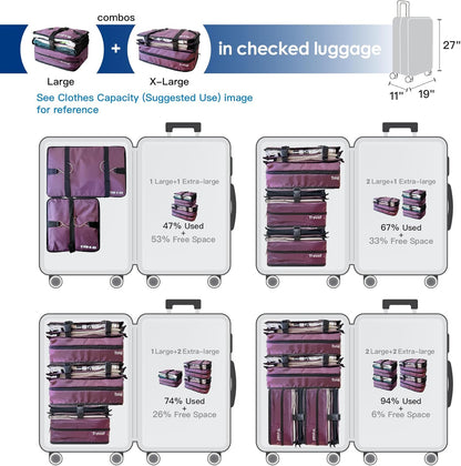Grand Fusion Stow-N-Go Hanging Travel Shelves, Packing Organizer for Luggage. Carry on Closet for Suitcase. Expandable Packing Cube. Travel Essentials. (Black - L, L = (L) 11.8" x (W) 11.8")