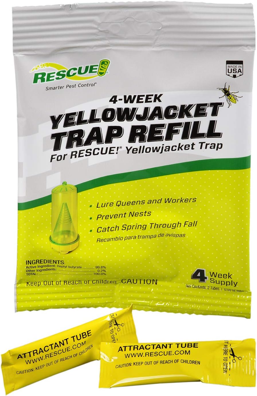 RESCUE! Yellowjacket Attractant – for RESCUE! Reusable Yellowjacket Traps – 4 Week Supply - 2 Pack