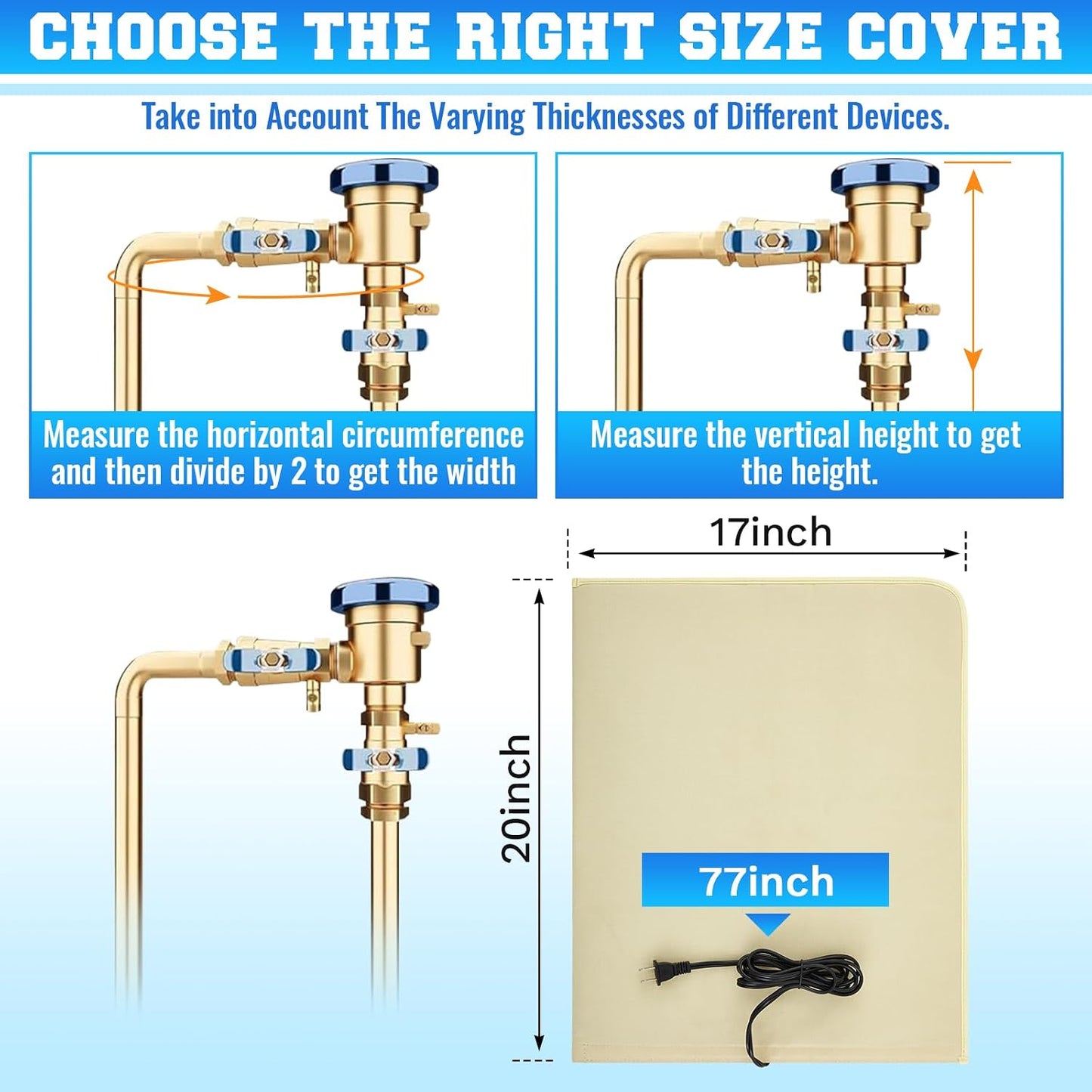 Glooglitter 25.2"L x 14"W Electric Heated Outdoor Faucet Cover for Winter Freeze Protection Heating Hose Bib Covers for Winter, Water Pipe Heater for Garden Faucet Insulated Spigot Protector (Green)