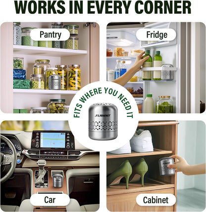 Fridge Deodorizer, Baking Soda Alternative for Refrigerator and Freezer, Long-Lasting Odor Eliminator for Smelly Fridge, Compact Kitchen Essential for Home, Apartment and RV