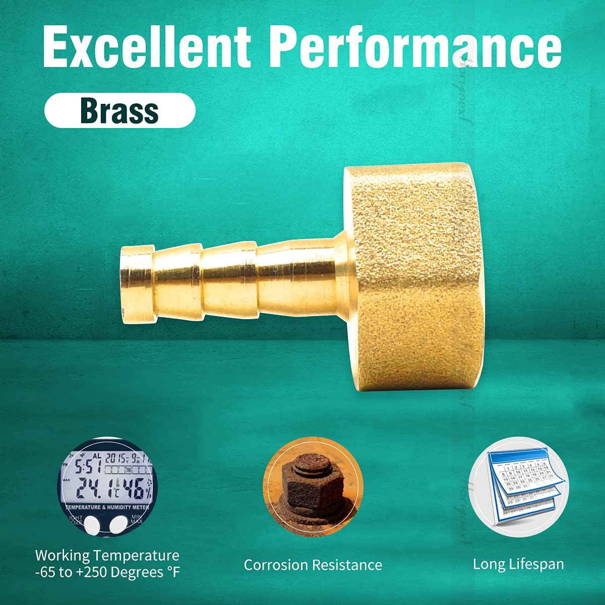 brass 3/4 inch O.D. barb three way shut off ball valve for gas hose air water pvc pex garden tubing fuel line, tee switch splitter fitting