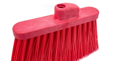 SPARTA Plastic Broom Head, Angled, Un-Flagged for Large Debris Indoor, Outdoor, Home, Restaurant, Lobby, Office, 12 Inches, Green