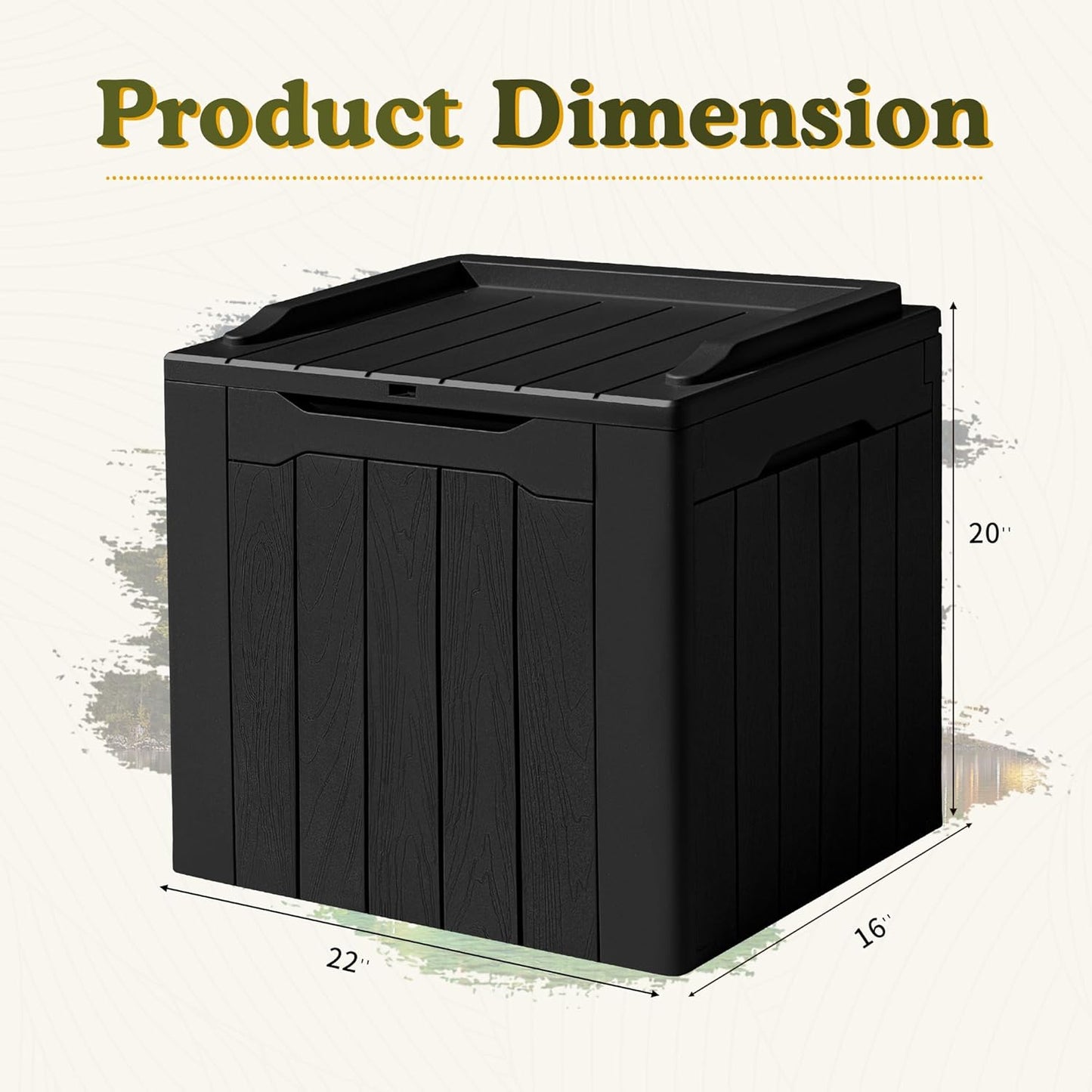 Devoko 100 Gallon Waterproof Large Resin Deck Box Indoor Outdoor Lockable Storage Container for Patio Furniture Cushions Garden Tools (100 Gallon, Black)