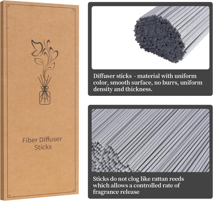 5 Mixed Colors 10inch Diffuser Replacement Sticks - 60Pcs Fiber Reed Fragrance Sticks Refill for Home and Bathroom - Rattan Essential Oil Sticks for Scented Diffuser