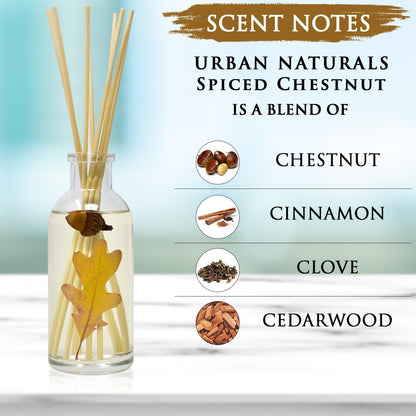Urban Naturals Smoked Vanilla Reed Diffuser Set with Vanilla Bean, Sandalwood & Leather | Made in the USA - Colors A