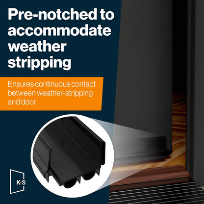 Patent Pending, Adjustable Double Bubble Door Sweep, Draft Stopper, Under Door Seal for Exterior Doors, 1 3/4" x 36" (Black 36 inch)