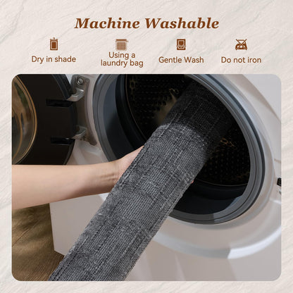 AMOAMI Bath Mat Non Slip Super Absorbent Quick Dry Bath Mats for Bathroom Floor Rubber Backing Washable Bathroom Rugs Modern Woven Jacquard Mat, Beside Tub Bath Rugs, 17" x 24", LightGrey