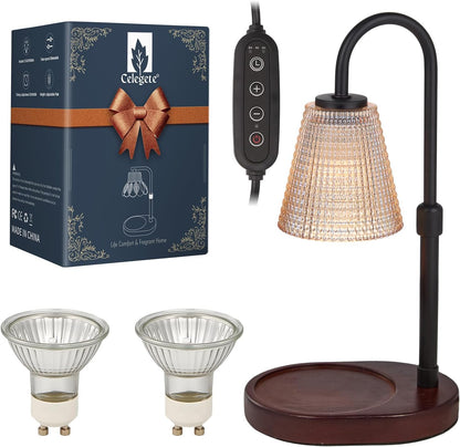 Candle Warmer Lamp,with Timer & Dimmer(3Bulbs),Candle Lamp Warmer Height Adjustable,Gifts for New Home,House Warming Gift,Birthday Gifts for Women/Daughter/Mom/Friend-Black
