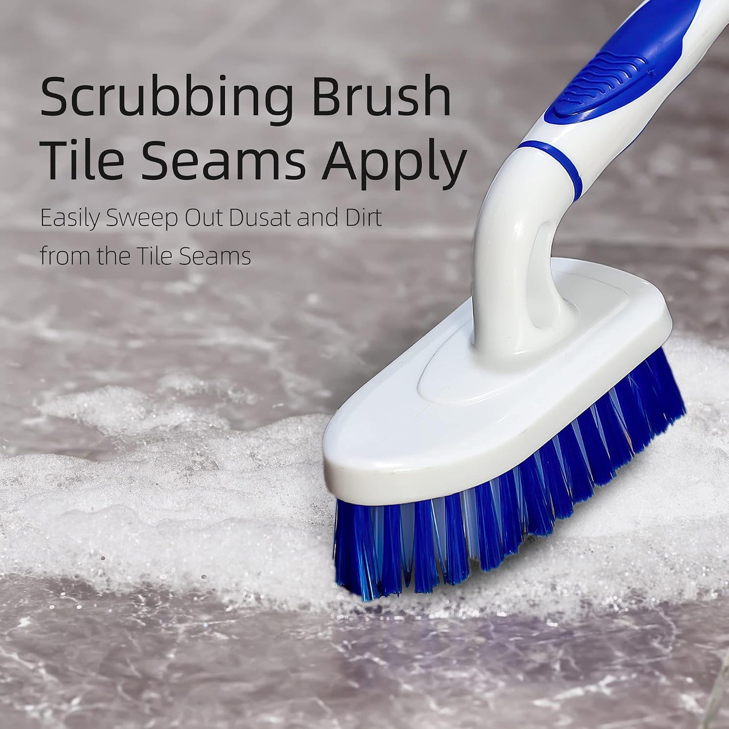 2-Pack Scrub Brush for Cleaning with Long Handle,Medium Firm Brush Bathroom Cleaning Supplies and Bathtub Cleaner and Shower Cleaning Brush,Multi-Scene Use for Kitchen or Carpet Brush,White&Green