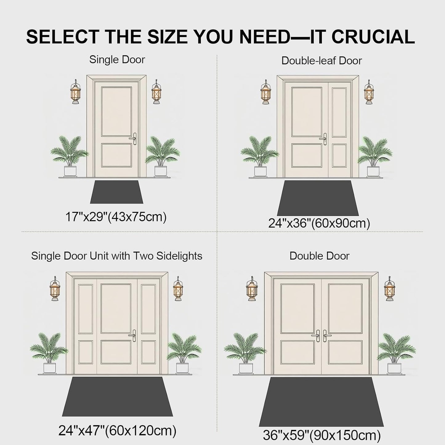 Ultra Thin Indoor Door Mat 24"x36", Washable Door Mat Indoor Entrance, Non Slip Rubber Backing Doormat Low-Profile Inside Entryway Mat, Unique Herringbone Design Entry Mat, Khaki (FOLD)