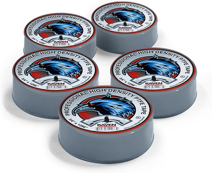 SUPPLYGIANT UUD3496H-5 PTFE Thread Seal Tape for Plumbers, Gray 3/4 Inch x 1296 Inch (Pack of 5 Rolls)