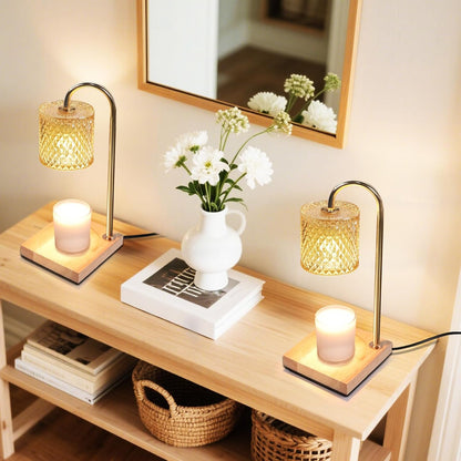TigQiang Candle Warmer Lamp with Timer Dimmer, Birthday Gifts for Women Mom, House Warming Gifts, Elegant New Home Decor, Wax Warmer for Jar Candles, Heater Lamp for Scented Wax, Clear Glass
