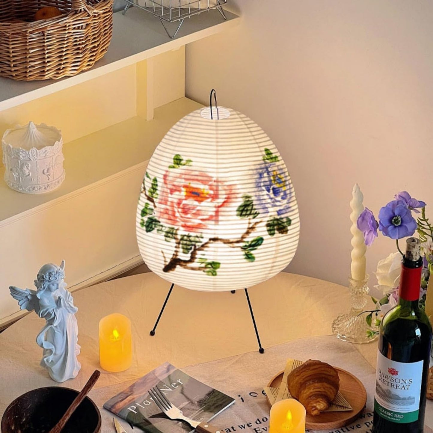 Floor Lamp Modern Dimmable Japanese Rice Paper Lantern Lamp Rice Paper Floor Lamp(A)