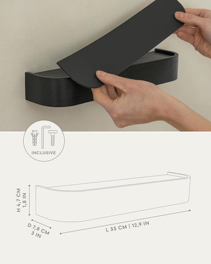 Kazai. Key Holder 'Toke' | Minimalist Key Hook Design from Berlin | Modern Key Holder Wall Mount with Wooden Shelf | Key Rack for Wall as Entryway Organizer | Walnut