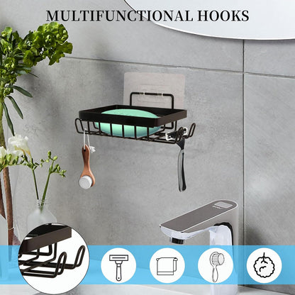 Carrie Joe Soap Holder Self Draining Soap Dish Razor Holder for Shower Wall Not Punched Easy Clean Bar Soap Holder Fit for Bathroom, Kitchen Sink
