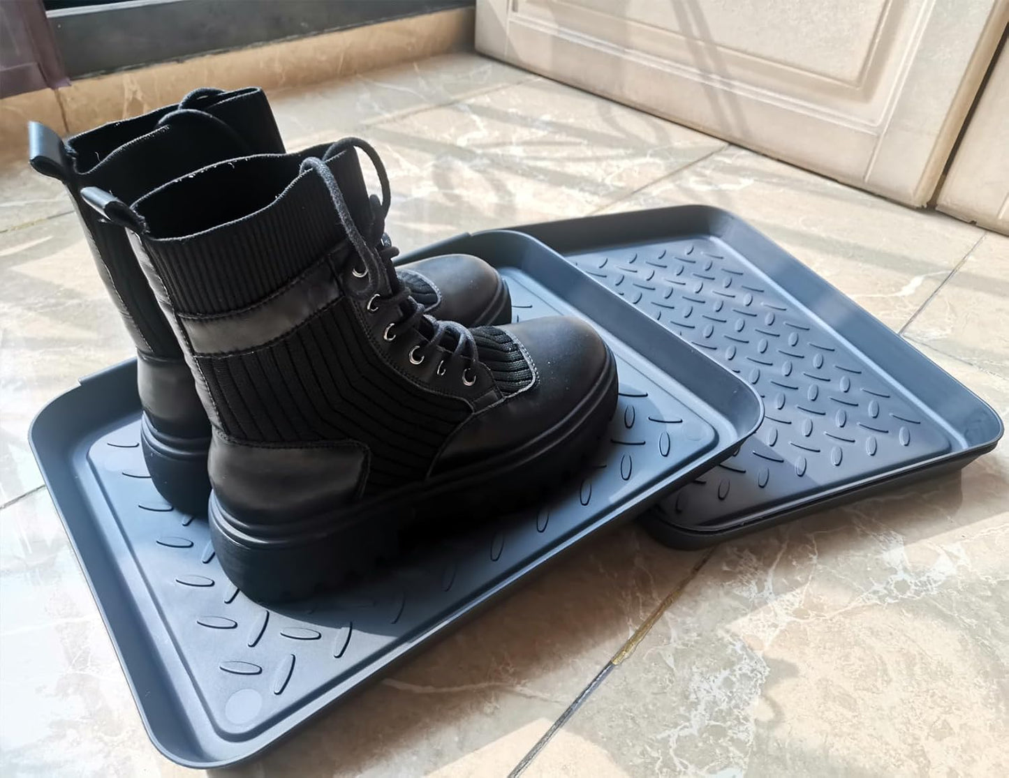 Rubber Boot Tray for Entryway,Boot Mat,Shoe Tray,Shoe Mat for Indoor and Outdoor Use (Soft Silicone Rubber, 29.5X14.9 inch)