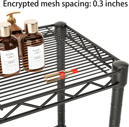 Golpart 4 Tier Adjustable Storage Shelves Metal Utility Shelf Wire Shelving Unit Organizer Rack for Home Kitchen Office Bathroom Pantry Room 12" D x 18" W x 44" H