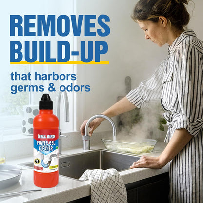 Bell Bird Drain Clog Remover & Pipe Cleaner - Thick Power Gel Dissolves Hair, Grease, and Soap Scum - Septic Safe Odor Eliminator for Kitchen Sinks, Tubs, Showers & Toilets (Pack of 1)
