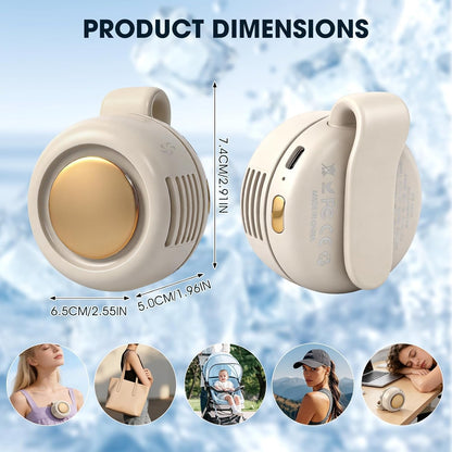 Portable Silent Mini Bladeless Fan Clip On,3 Speeds Clip-On Fans For Shirt,Small Clips Fanmini Whirlwind Fans For Waist Clips Suitable For Outdoor & Travel & Office (Green)
