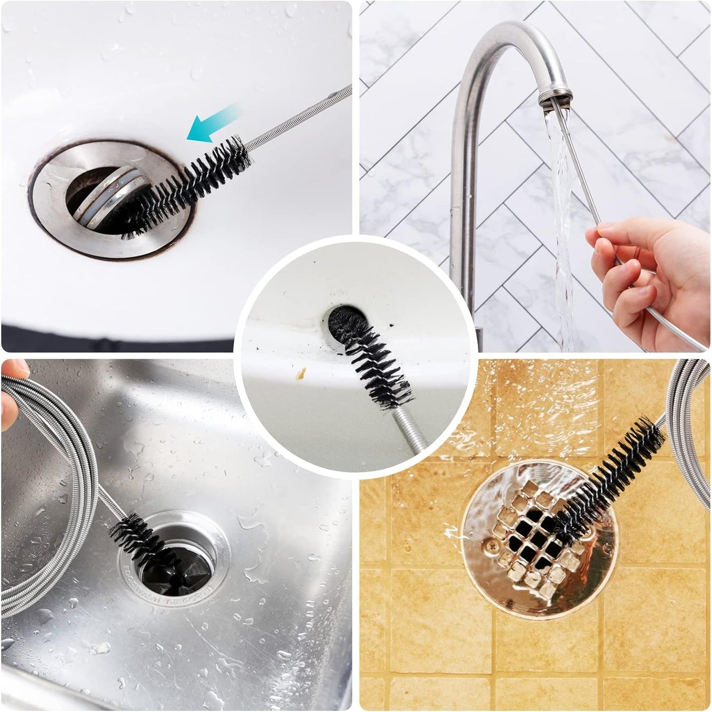 Long Drain Brush Flexible Feeding Tube Brush Slim Cleaning Brush Hose Pipe Brush