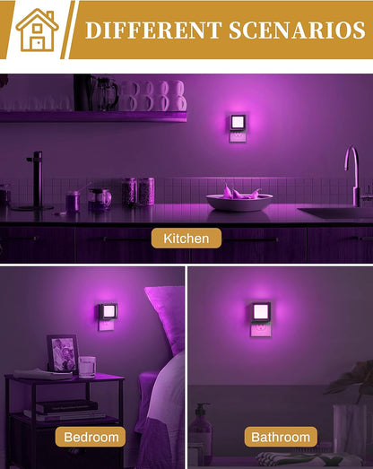 DORESshop LED Night Light, Night Lights Plug Into Wall [2 Pack] with Dusk-to-Dawn Sensor, Dimmable Nightlights, Adjustable Brightness for Bathroom, Hallway, Bedroom,Kids Room,Stairway,Soft White