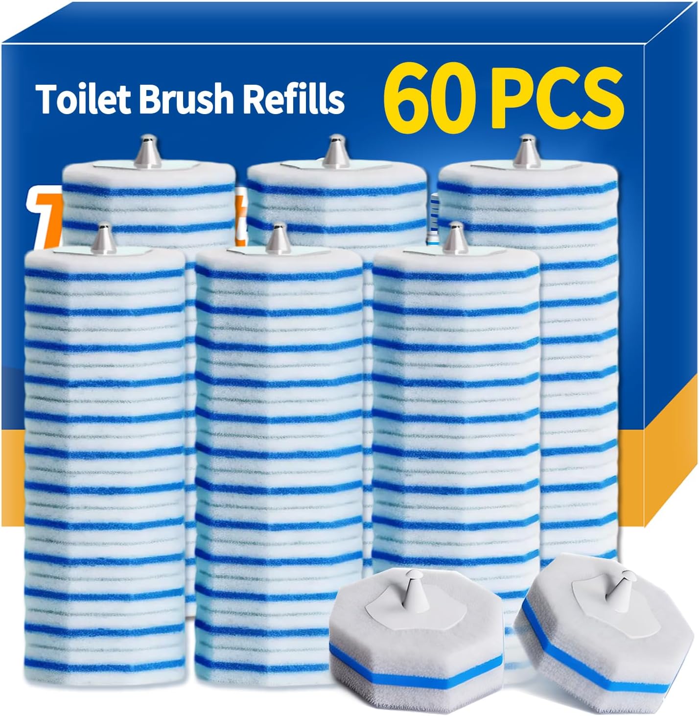 Disposable Toilet Brush - Toilet Bowl Cleaner, Toilet Cleaning Supplies, Toilet Brush with Holder, Toilet Bowl Cleaner Wands，40 Refills for Toilet Cleaning and Hygienic Bathroom Maintenance