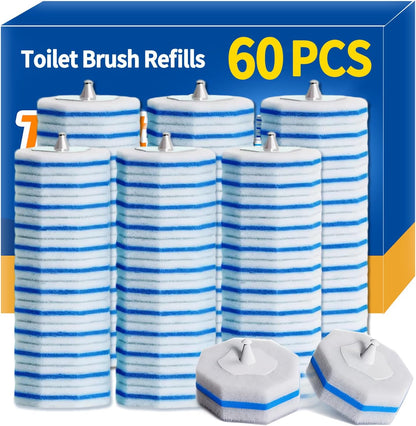 Disposable Toilet Brush - Toilet Bowl Cleaner, Toilet Cleaning Supplies, Toilet Brush with Holder, Toilet Bowl Cleaner Wands，40 Refills for Toilet Cleaning and Hygienic Bathroom Maintenance