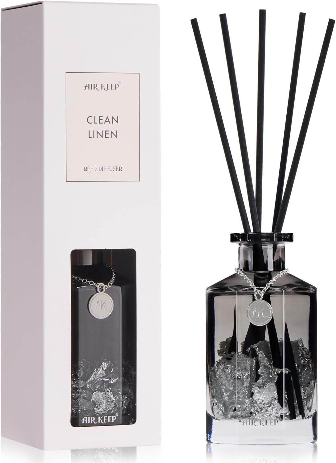 Airkeep Reed Diffuser Set,Black Forest Luxury Scented Diffuser with Sticks Long Lasting Home Fragrance for Bathroom Shelf Decor 6.09 fl oz (180ml)