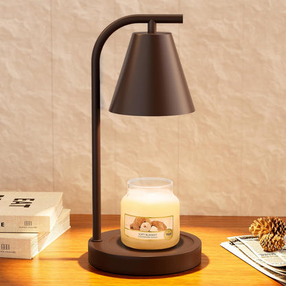 Hong-in Candle Warmer Lamp - with Timer & Dimmer, Modern Home Decor House Warming Gifts Wax Melt Warmer for Jar Candles, Cozy Birthday Gift for Women Mom (Black)